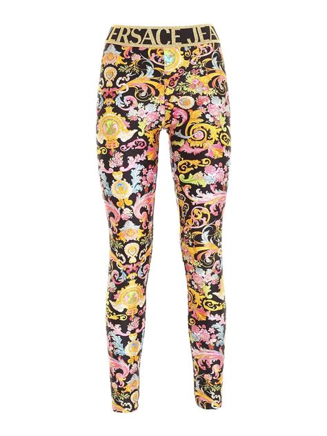 versace jeans couture versailles printed leggings|Versace Jeans Couture slides.